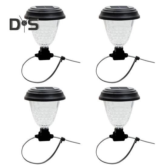 4Pcs Outdoor Decorative Solar Lights Fence Lamps Automatic ON/OFF Waterproof Energy-Efficient Easy To Install Patio Solar Lamps