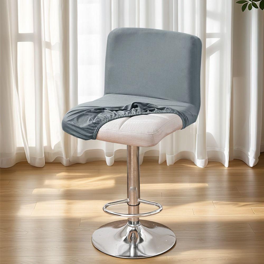 Solid Color Low Back Chair Cover  for Hotel Restaurant Bar Counter Kitchen