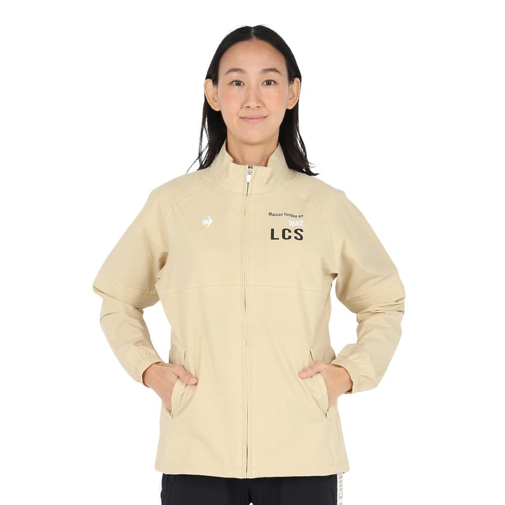 Coq Sportif Rainwear Top and Bottom Detachable Storage Bag Light QGWXJH00W BG00 [Le Golf] [Stretch Forcer] Set, Sleeves, Ventilation, Included,