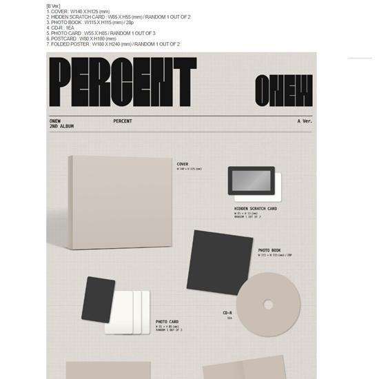 ONEW - SHINee 2nd - PERCENT (Digipack Ver.) - Release Date  2025.07.15
