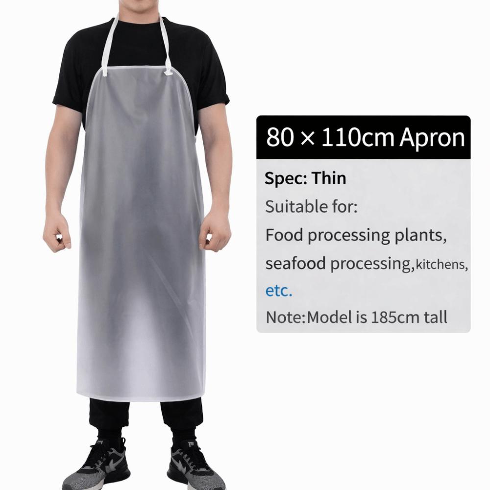 Thickened Kitchen Apron Translucent Work Apron Durable Cafeteria Apron  for Men Women