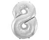 B&C Number 8 Foil Balloon, Silver, 92 AA FG-C85S8