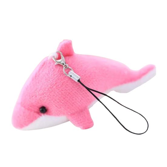 7,5cm Delfin Plüsch Anhänger 3D Augen Niedliche Tierpuppe Plüschtier Hängende Dekoration Weiches Stofftier Meeresbewohner Plüschpuppe Rucksack Anhänger Kinder Mädchen Geschenk