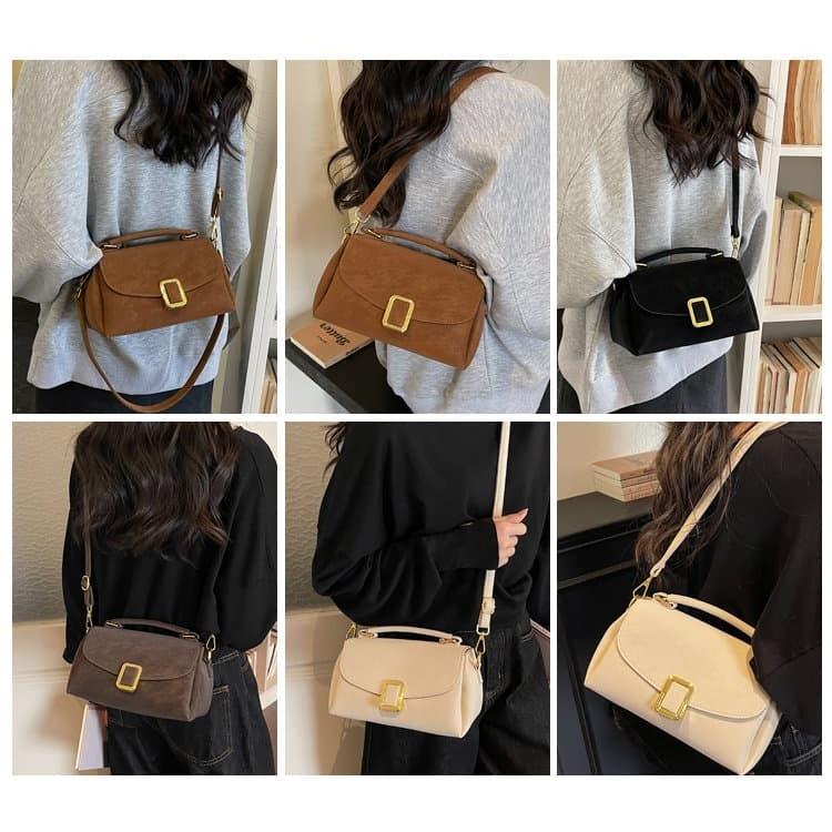 Borsa quadrata opaca da donna a spalla/sottobraccio