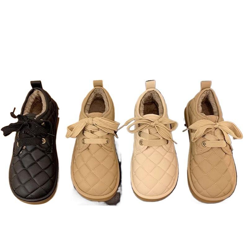 Chaussures paresseuses épaisses à lacets à semelle souple pour femmes automne et hiver 2025 nouvelles chaussures en coton velours bottes de neige décontractées polyvalentes