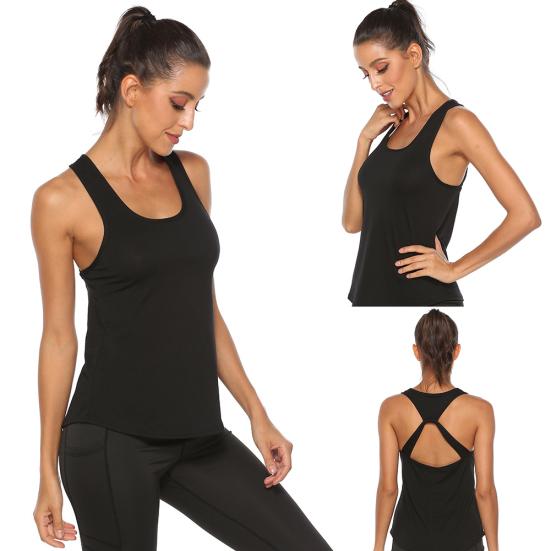 Women Loose Open Racerback U Neck Activewear Yoga Workout Fitness Vest Tank Top