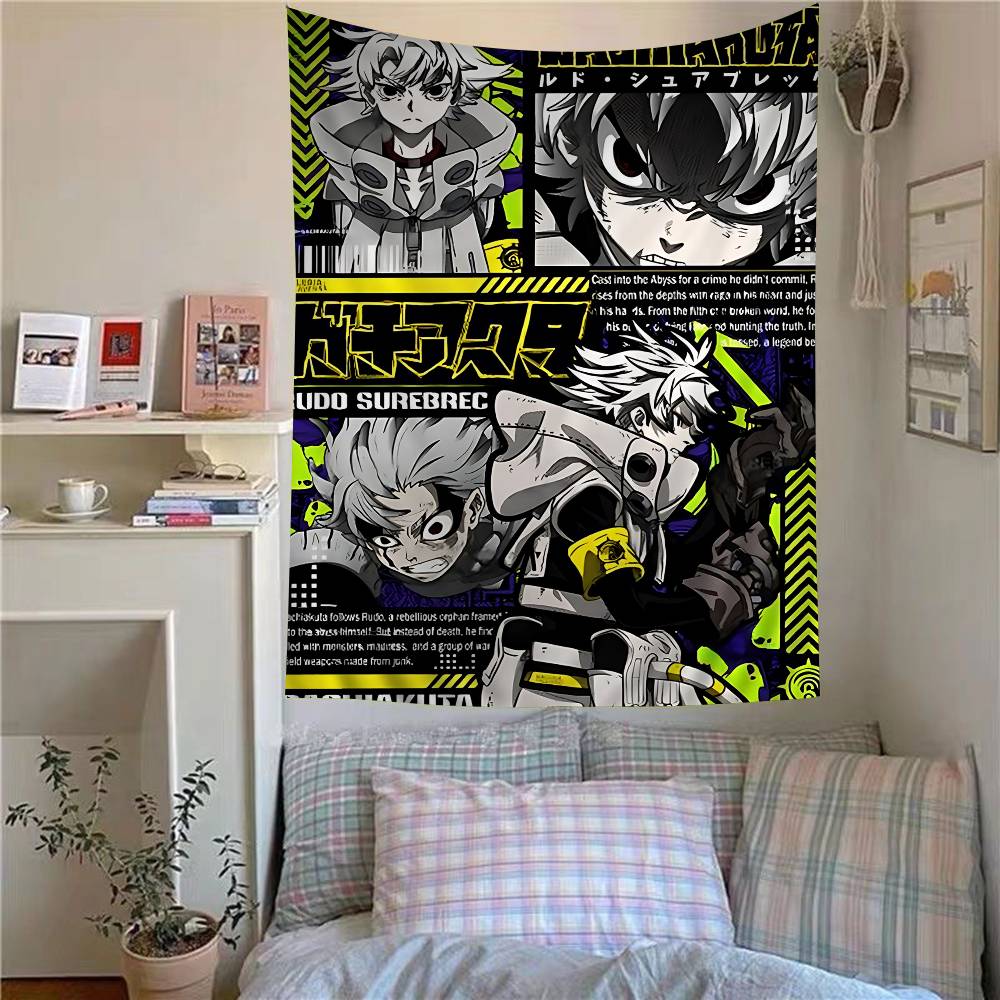 Anime GGachiakuta Anime Tapestry Hanging Tarot Hippie Wall Rugs Dorm Home Decor