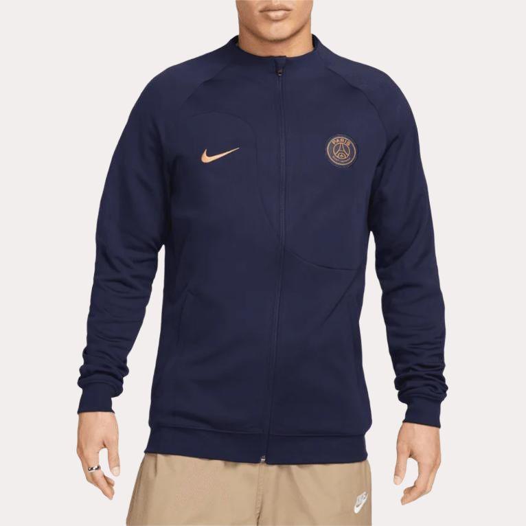 Nike Unifarbenes eng anliegendes Langarm-Fußballshirt Herren Tops Dunkelblau DV5052-498