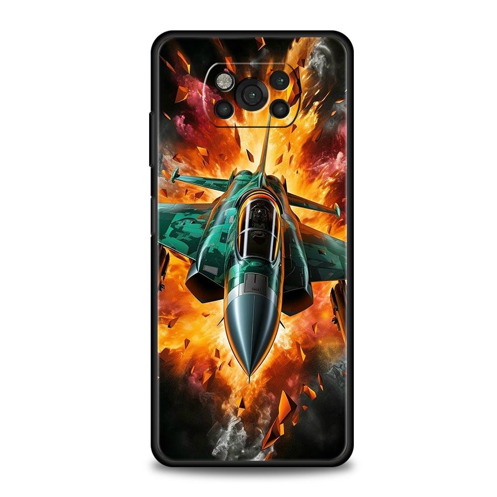 Fighter Planes Phone Case For For Xiaomi Poco X6 X5 Pro X4 X3 NFC F5 Pro F4 F3 GT M5 M4 Pro 5G M3 C51 C50 C55 Soft Cover