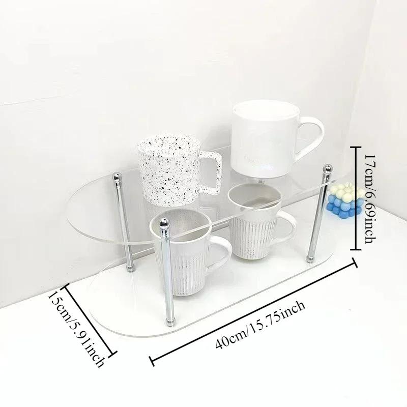 1PC Acrylic Desktop Storage Rack 2/3layer Multifunctional Organizer Ins Style Water Cups Perfume Cosmetics Jewelry Display Frame