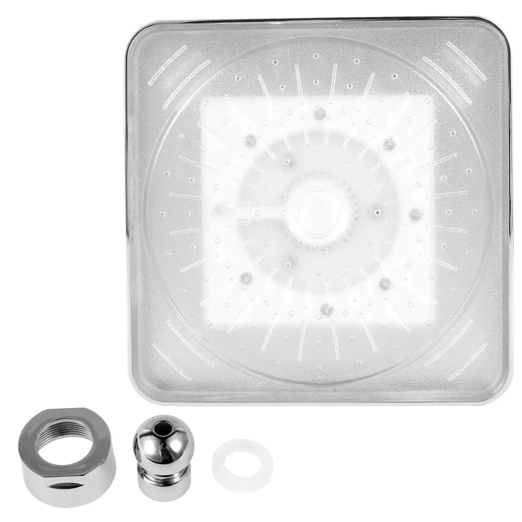 6 Inch LED Shower Head 7 Colors Changing Temperature Sensor Ultra-Quiet Shower Square Fixed Showerhead Rainfall Top Spray