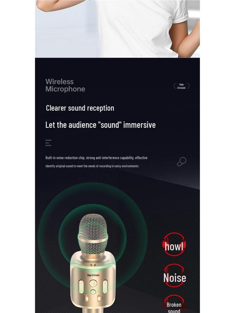 Wireless Bluetooth Microphone & Speaker for Mobile - Sing K Songs At Home for Kids & Adults