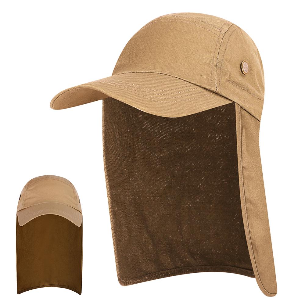 Men UPF 50+ Sun Protection Cap Wide Brim Fishing Sun Cap Hat with Neck Flap