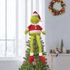 Grinch Green Furry Monster Tree Topper and Christmas Ornaments