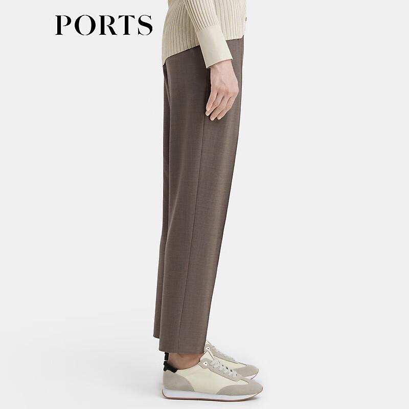 PORTS Women's Rock Grey Striped Slim-Fit Trousers