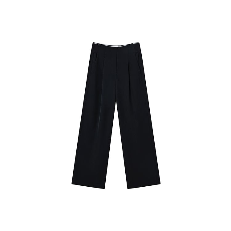 FILA FW22 Solid Color Loose Elegant Woven Casual Pants Women pants Blue F11W234812F-NV