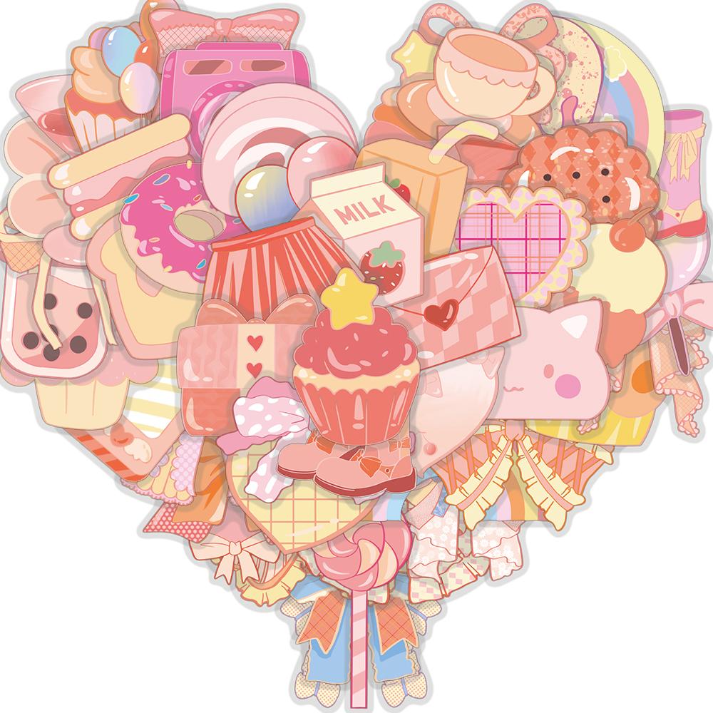 

50PCS Pink Sweetheart Sticker Cute Graffiti Cartoon Laptop Waterproof Motorcycle Luggage Coffee Guitar Skateboard Stickers