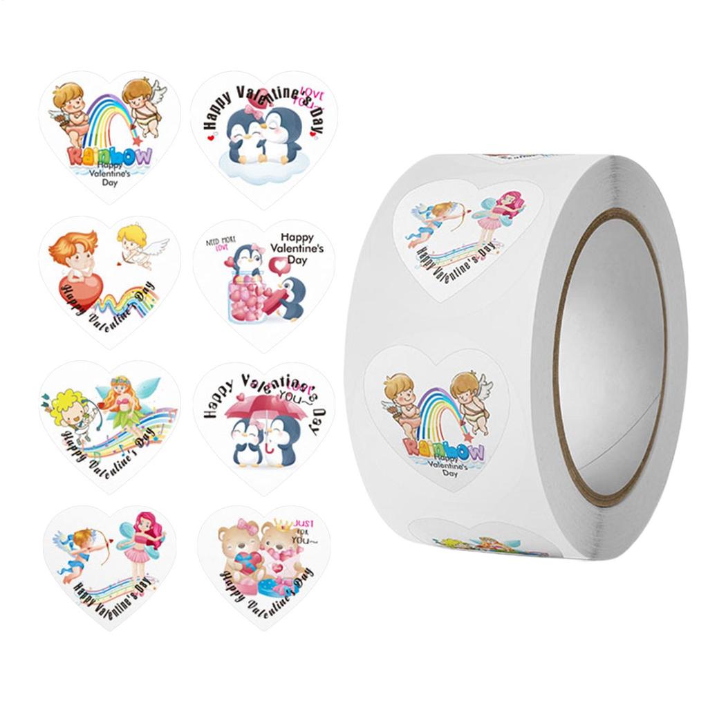 Valentine Heart Stickers 500pieces Heart Shape Labels Sticker Labels for Valentine's Day Birthday Wedding Party Celebration Home