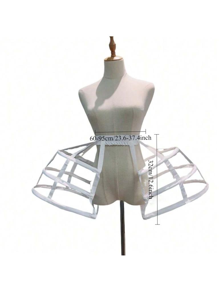 Mädchen 3 Reifen Krinoline Käfig Bustle Unterrock Damen Verstellbare Pannier für Kleid abnehmbare Schleppe Hochzeitsrock Krinoline BAUMWOLLE