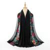 Womens Ethnic Style Embroidered Summer Sun Protection Shawl Scarf