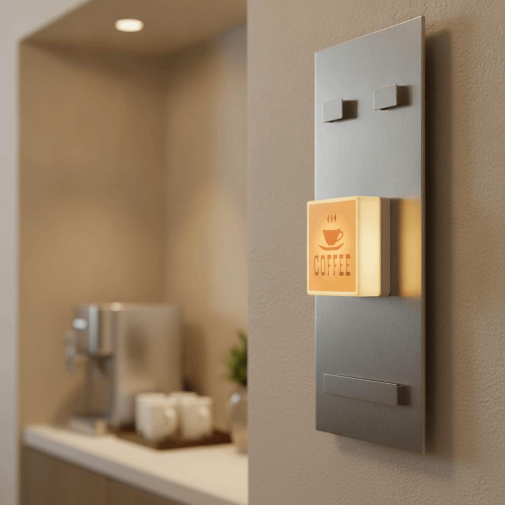 Aimant de réfrigérateur de café lumineux à luminosité réglable  Objets de collection