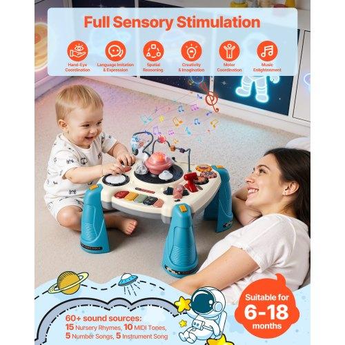 VEVOR Baby Spacecraft Musical Table Toys for 1-3 Years Old