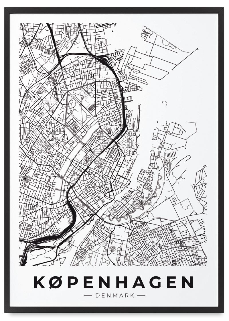 

План міста Копенгаген з плакатом 21x30 cm