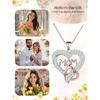 Mother's Day Gift Two Tone Full Rhinestone Heart MOM Pendant Necklace For Women Fashion Jewelry