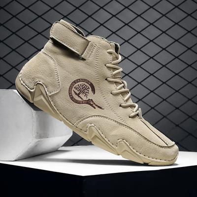 Heren Laarzen Casual Leer Luxe Hoge Sneakers Luxe Loaferschoenen voor Heren Motorlaarsjes 2024 in Schoenen voor Mannen
