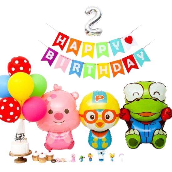 Pororo & Friends Birthday Party Balloon Set - Crong & Loopy Edition