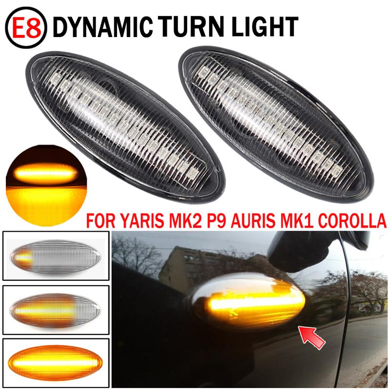 2 Stück Für Toyota Yaris COROLLA Auris Mk1 E15 RAV4 Mk3 Dynamische LED Blinker Seitenmarkierungsleuchten Sequentielle Blinker