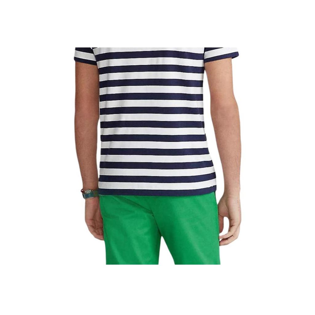 Polo Ralph Lauren Ss23 Striped Color Block Crew Neck Short Sleeve T-Shirt Men Tops Navy-Blue 710843088-005