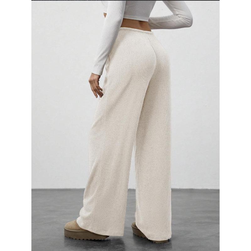 JKASHDK Women's Fashion Casual Solid Color Print High Waist Trousers Pants & Capris