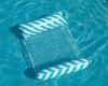 Inflatable Striped Pool Hammock with Backrest - Adult Size, Foldable, Thickened PVC.