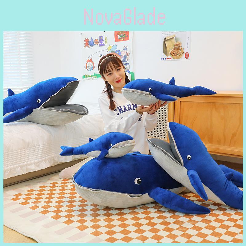 Adorable Blue Whale Plush Toy Soft And Cuddly Stuffed Animal Pillow For Girls And Boys