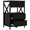 Nightstand Set of 2 Black Oak Effect 40 X 31 X 60 Cm
