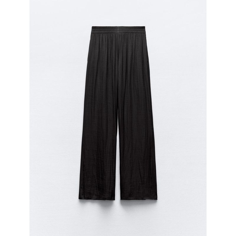 Za2024 Summer New Product Women's Clothes High Waist Slim Looking Drape Casual Straight-Leg Stretch Waist Wide Leg Pants 9929049