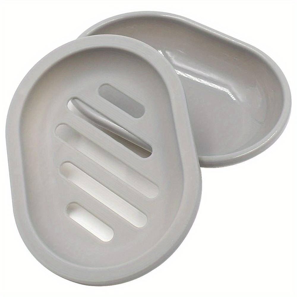 

Простая мыльница, пластиковый овальный поднос для мыла, держатель для сливного мыла, мыльница для ванной комнаты, полка для хранения мыла, аксессуары для ванной комнаты, 1 шт. серый