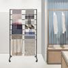 Multi-Use 7-Tier Rolling Rack for Scarves, Apparel, Accessories, Modern Rectangular Display Stand with Wheels, Storage Organizer