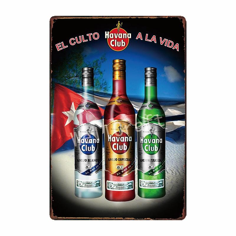 [ WellCraft ] HAVANA CLUB Cartello in Latta Pub Musicale bar Pittura Retrò FG-239