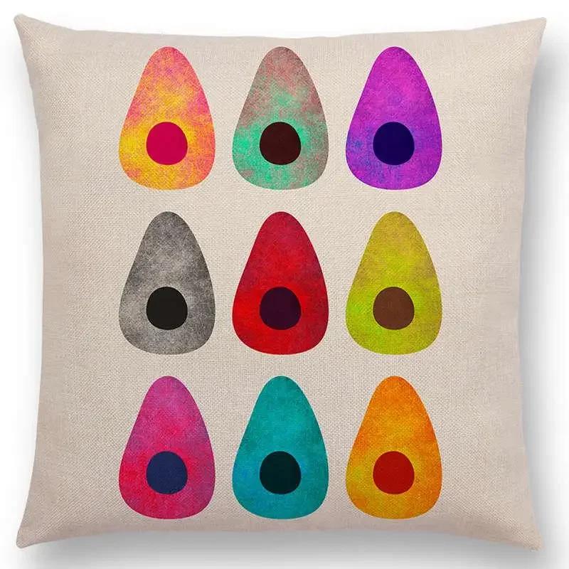 New Abstract Colourful Geometric Pattern Dreamlike Square Round Triangles Sector Diamond Gorgeous Cushion Cover Car Pillow Case