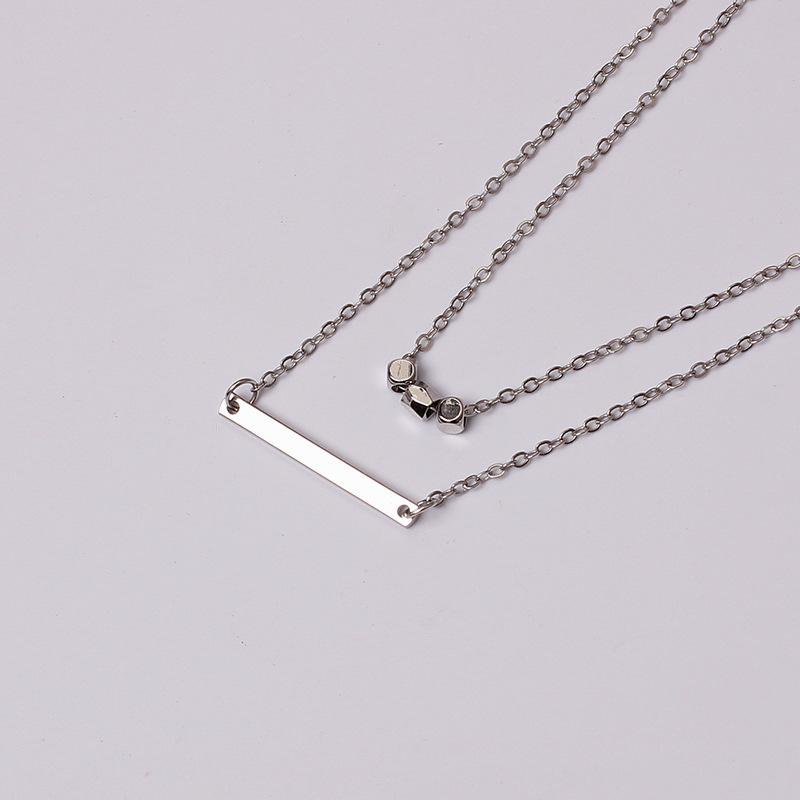Minimal Natural Multi Pendant Necklace, Trendy Metal Clavicle Chain