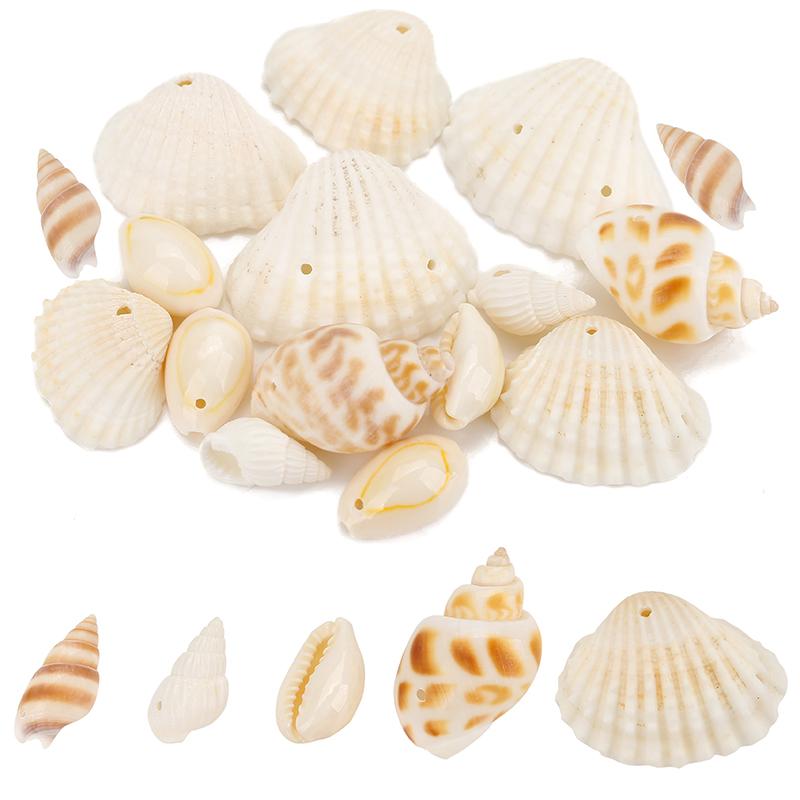 10pcs Natural Conch Shell Beads Bulk Lot With Hole Earring Necklace Charms Pendants for DIY Bracelet Findings Jewelry Making
