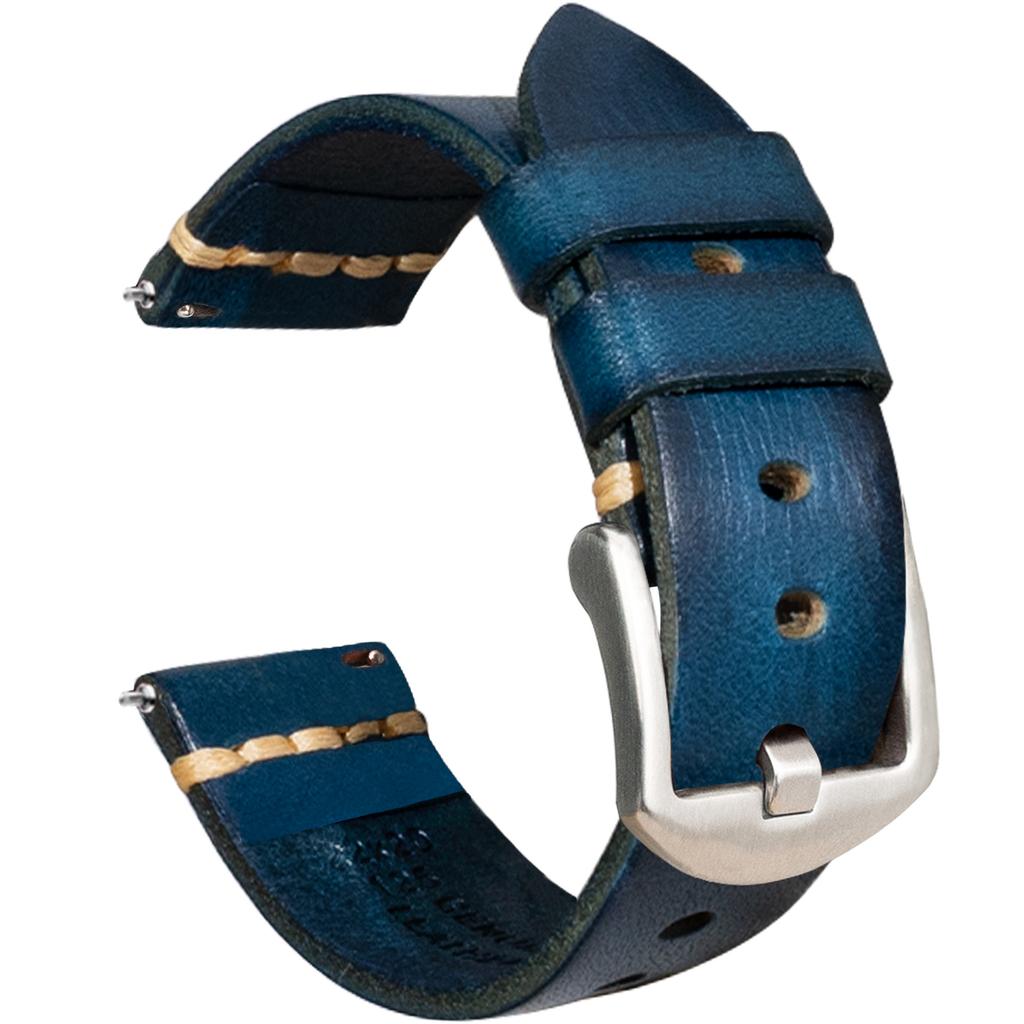 Applicable To 22Mm Huawei Gt3 Watch, Handmade Leather Strap, Italian Vegetable Tanned Leather Samsung Cowhide Watch Strap