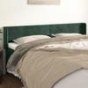 3118971 vidaXL Headboard with Ears Dark Green 183x16x78-88 Cm Velvet