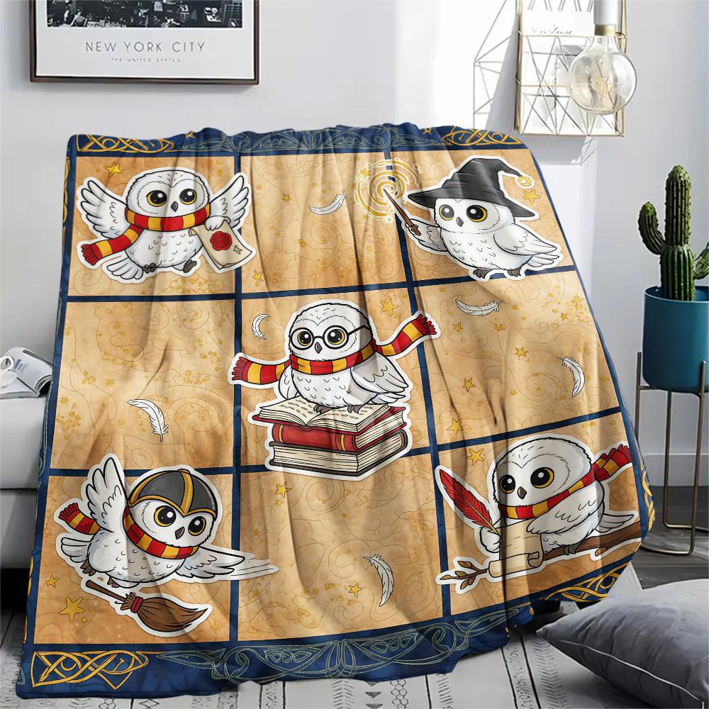 1Pc Cartoon Print Flannel Blanket, High Quality Comfortable for All Seasons, Home Decor, Warmth and Comfort, Perfect for Christmas Birthday Gift