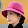 Koreanischer Stil Retro Glockenhut Warmer Fleece Elegante Schirmmütze Vintage Fedora Kappe Fotoshooting