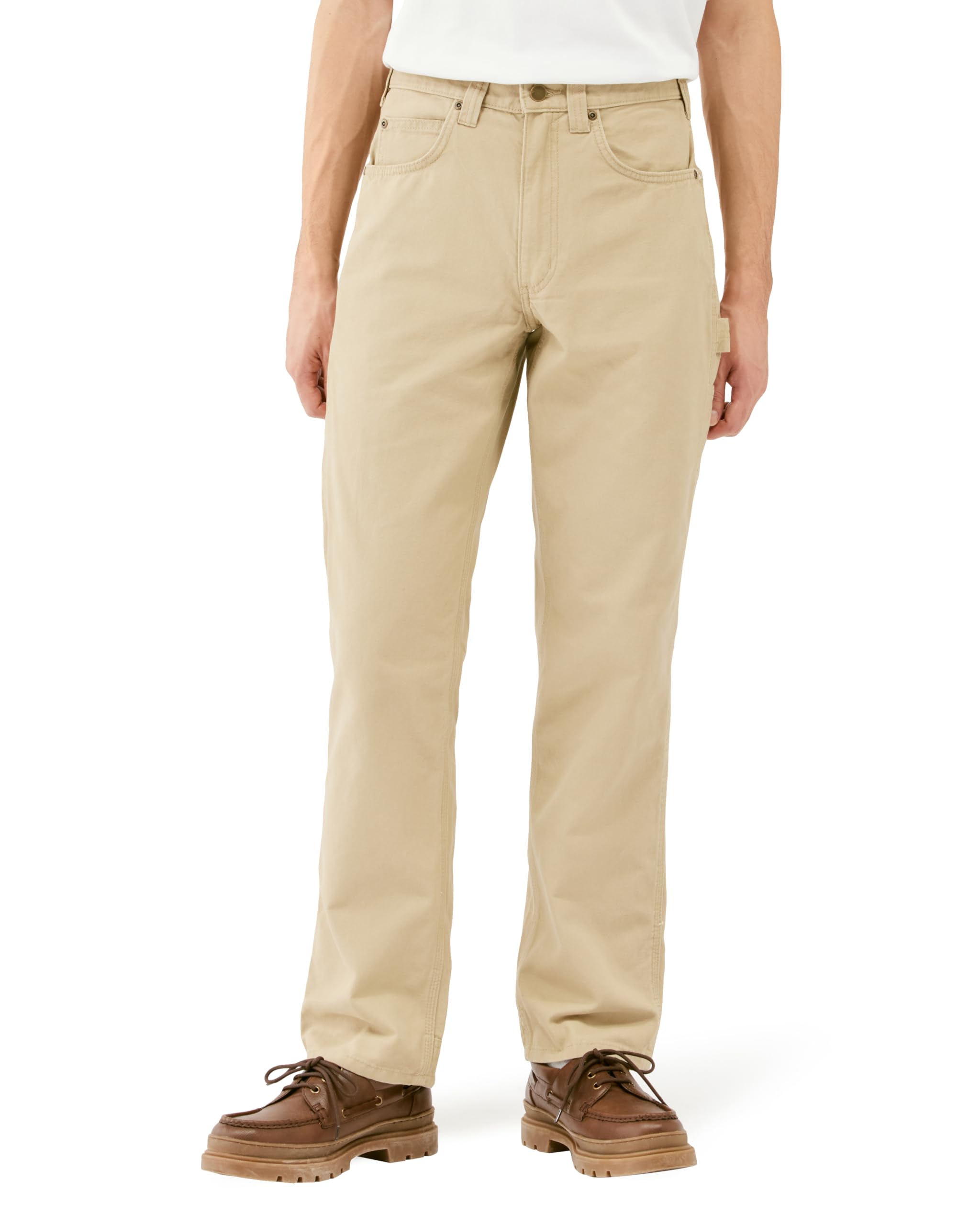Carpenter Utility Pants with Tool Relaxed Khaki Size W32 L30 Men s Pockets, Fit, Brown, /