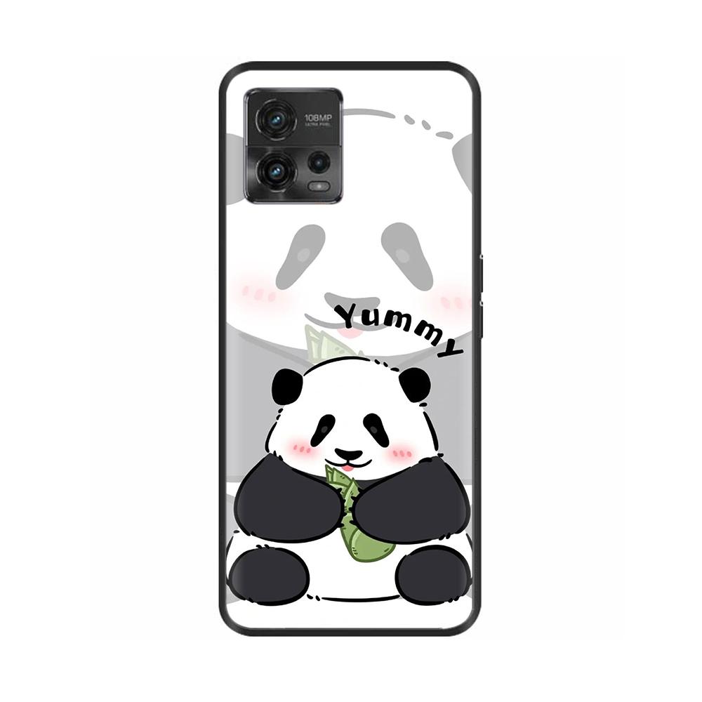 For Moto G72 Case Couple Panda Phone Back Cover For Motorola G72 Cover MotoG72 G 72 Protective Soft Liquid Silicone Funda Bumper