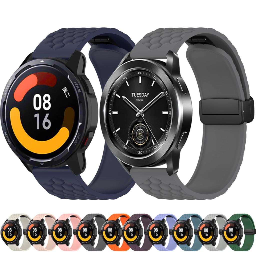 22mm Magnetic Buckle Soft Silicone Strap For Xiaomi Watch 2 Pro / S3 S2 46MM / Mi S1 Active Band Replacement Wristband Bracelet
